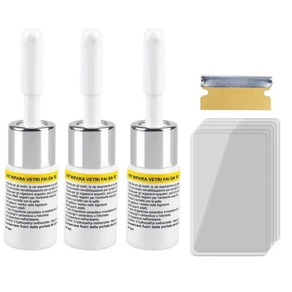 Car Windshield Cracked Repair Tool Auto Glass Nano Repair Fluid Window Windscreen Scratch Crack Restore Resin+blade+strips DIY