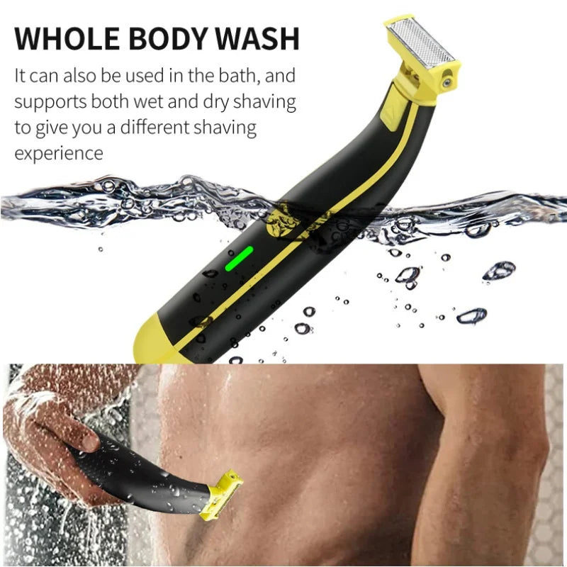 Face & Body Electric Shaver for Men Washable Beard&Body Trimmer Wet Dry Ball Electric Razor Face Shaving Machine Rechargeable