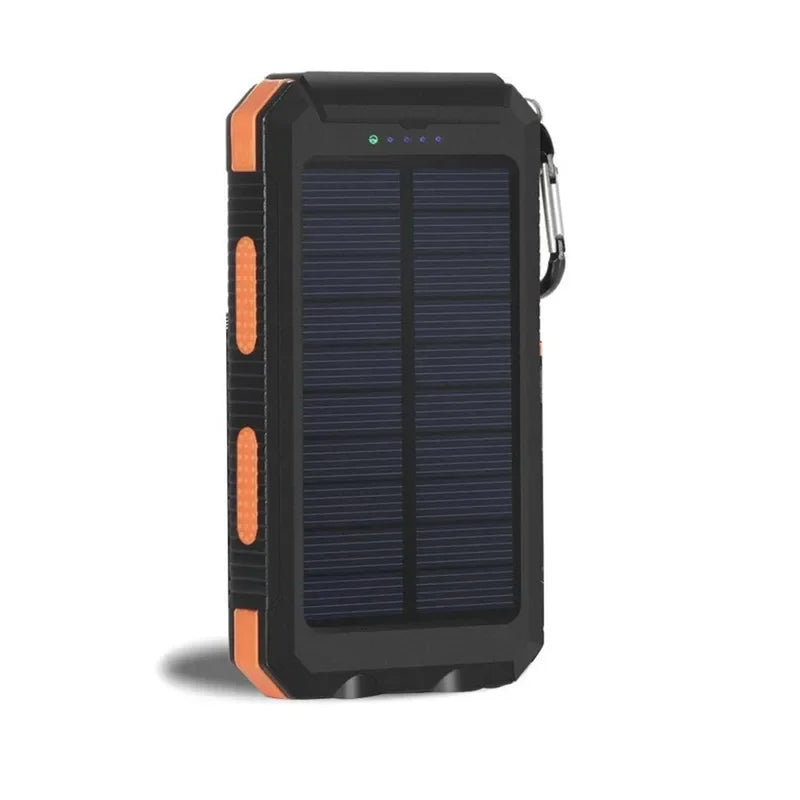 200000mAh Solar Power Bank Waterproof Portable Solar Panel Powerbank External Battery Charger Powerbank with LED Camping Light