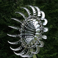1 Solar Powered Iron Wind Sculpture, 3D Powered Windmill, No Need for Electricity, Outdoor Garden and Courtyard Art