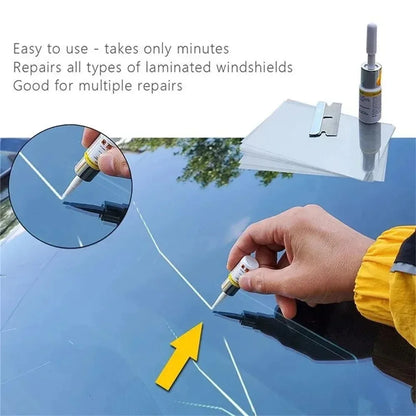 Car Windshield Cracked Repair Tool Auto Glass Nano Repair Fluid Window Windscreen Scratch Crack Restore Resin+blade+strips DIY