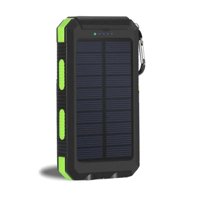 200000mAh Solar Power Bank Waterproof Portable Solar Panel Powerbank External Battery Charger Powerbank with LED Camping Light