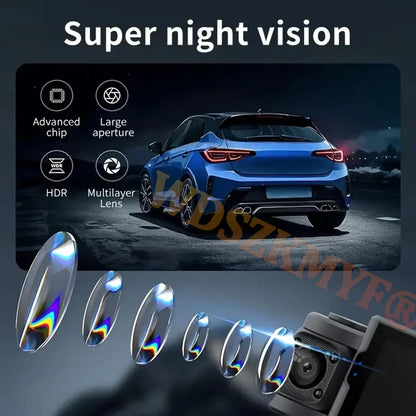 360° Car DashCam 3/4 Channels WIFI Video Recorder 1080P Car DVR  24H Parking Monitor Front With Rear View Night Vision Black Box