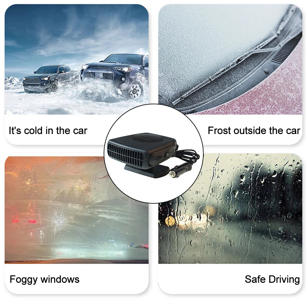 12V 150W Car Heater Window Defroster Plug Into 12V Cigarette Lighter Automobile Windscreen Heater for Cars SUV Truck and Trailer