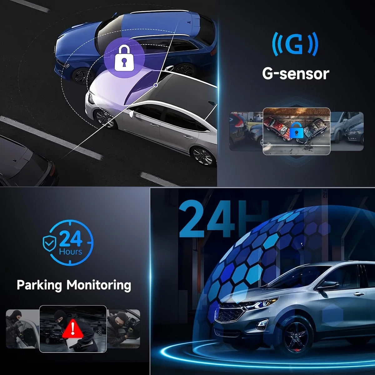Single/Dual Lens Dash Cam, 170° Wide Angle Minimizes Blind Spots with Touchscreen Fast Playback