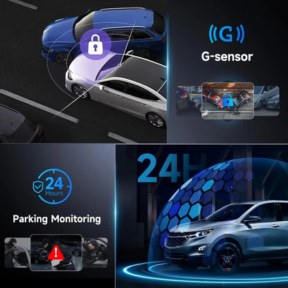 Single/Dual Lens Dash Cam, 170° Wide Angle Minimizes Blind Spots with Touchscreen Fast Playback