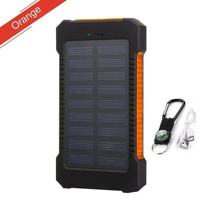 200000mAh Solar Power Bank Waterproof Portable Solar Panel Powerbank External Battery Charger Powerbank with LED Camping Light
