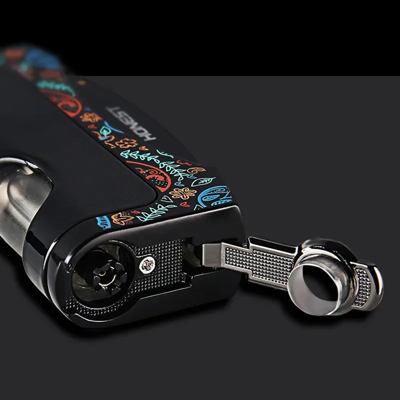 HONEST Windproof Jet Blue Flame Butane Gas Torch Lighter Visual Oil Bin With Cigar Cutter Portable Cigar Lighters Smoking Gadget