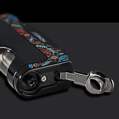 HONEST Windproof Jet Blue Flame Butane Gas Torch Lighter Visual Oil Bin With Cigar Cutter Portable Cigar Lighters Smoking Gadget