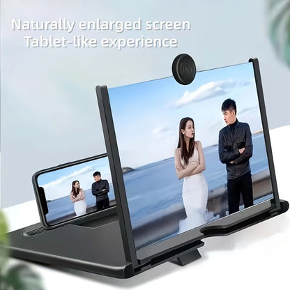 3D HD Phone Screen Amplifier Projector, Foldable Stand for Movies Videos Games, Compatible with All 10 Inch Smartphones