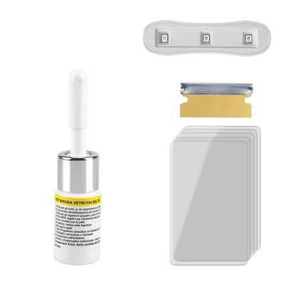 Car Windshield Cracked Repair Tool Auto Glass Nano Repair Fluid Window Windscreen Scratch Crack Restore Resin+blade+strips DIY