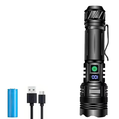 High Power LED Flashlight USB Rechargeable Powerful Strong Light Lantern Portable Tactical Pen Holder Torch For Outdoor Camping