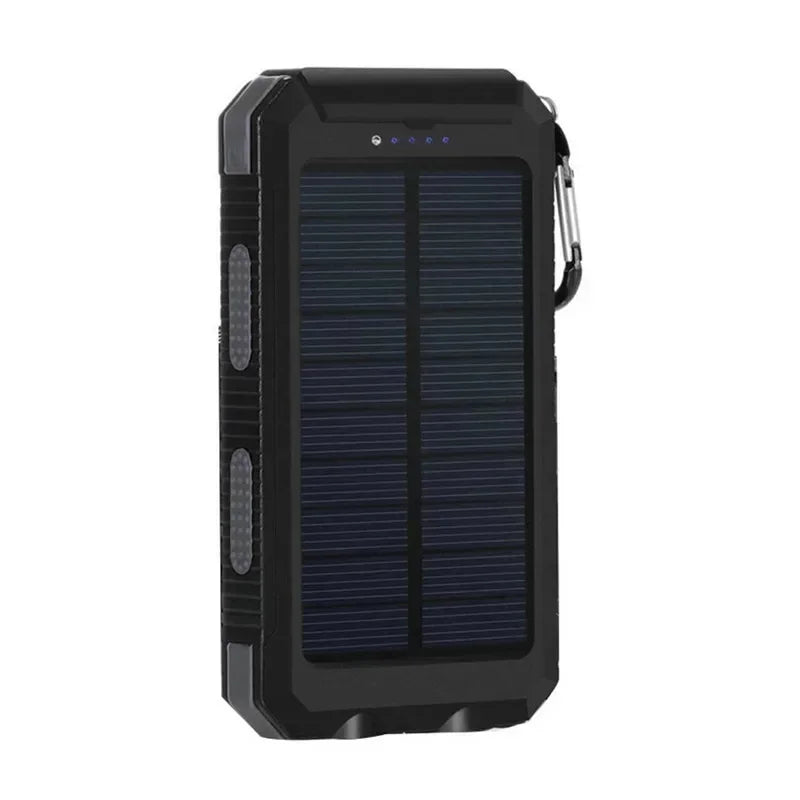 200000mAh Solar Power Bank Waterproof Portable Solar Panel Powerbank External Battery Charger Powerbank with LED Camping Light